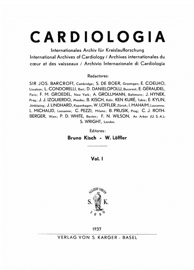 First page of Contents, Vol. 1, 1937