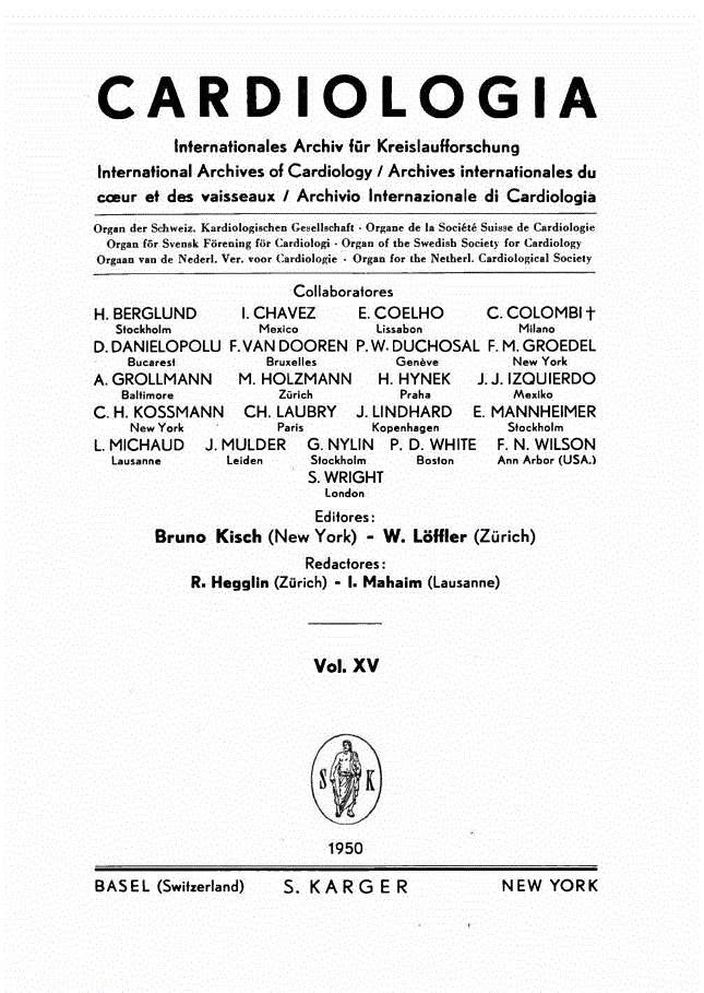 First page of Contents, Vol. 15, 1950