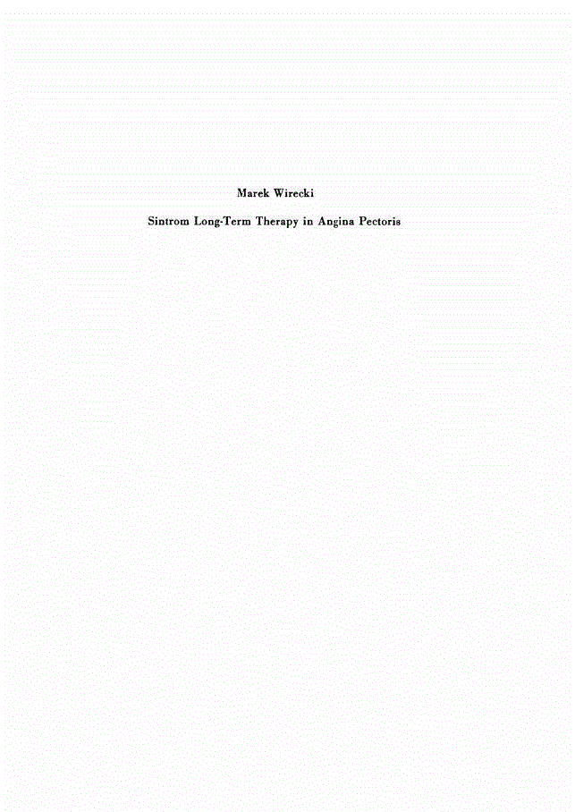 First page of Sintrom Long-Term Therapy in Angina Pectoris