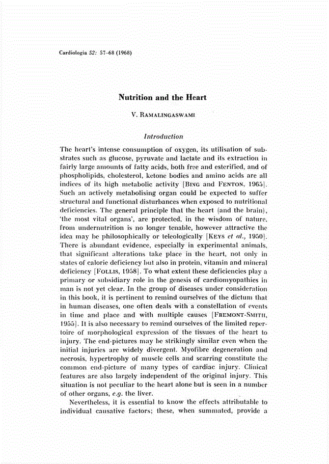 First page of Nutrition and the Heart