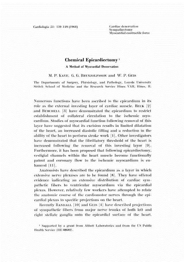 First page of Chemical Epicardiectomy<subtitle>A Method of Myocardial Denervation</subtitle>