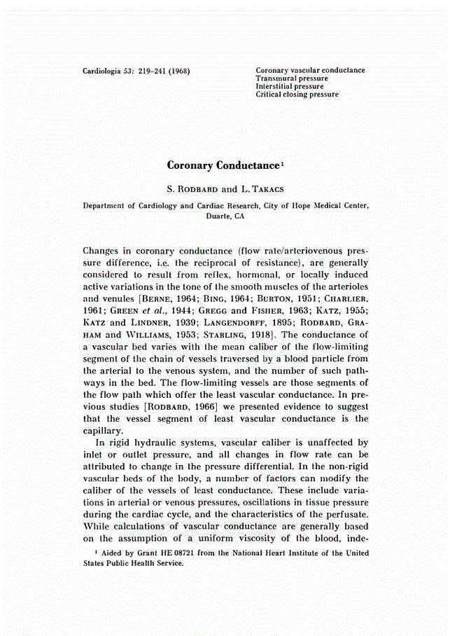 First page of Coronary Conductance