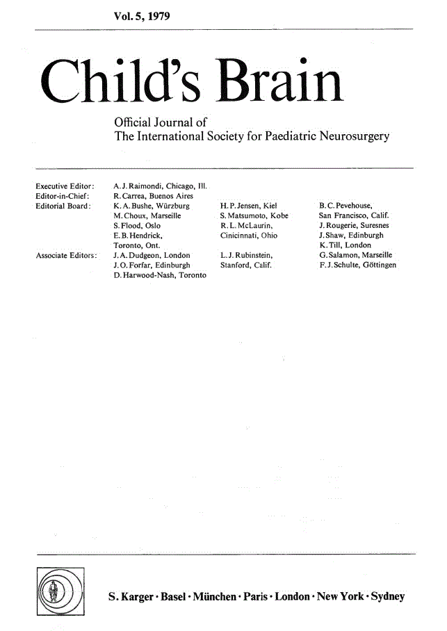 First page of Contents, Vol. 5, 1979