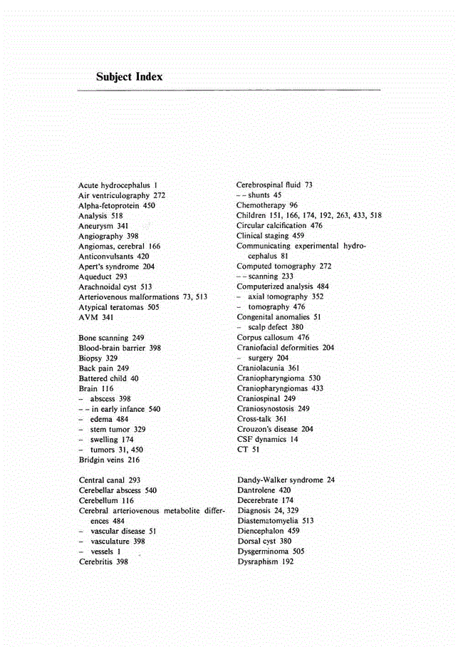 First page of Subject Index Vol. 5, 1979