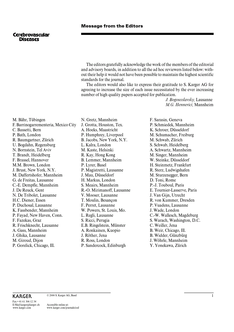 First page of Message from the Editors