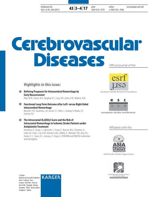 Cerebrovascular Diseases Cover Image for Volume 43, Issue 3-4
