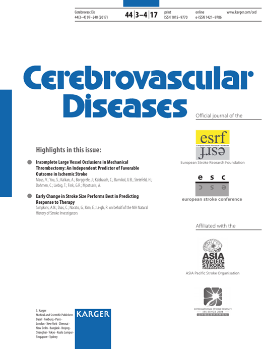 Cerebrovascular Diseases Cover Image for Volume 44, Issue 3-4