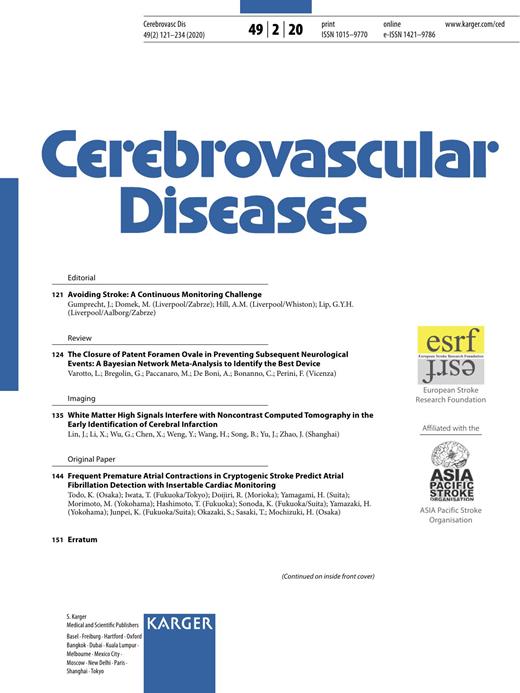 Cerebrovascular Diseases Cover Image for Volume 49, Issue 2