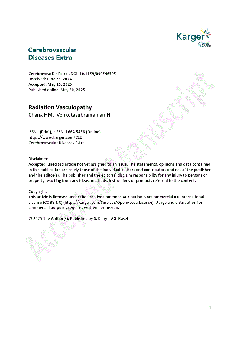 First page of Radiation Vasculopathy