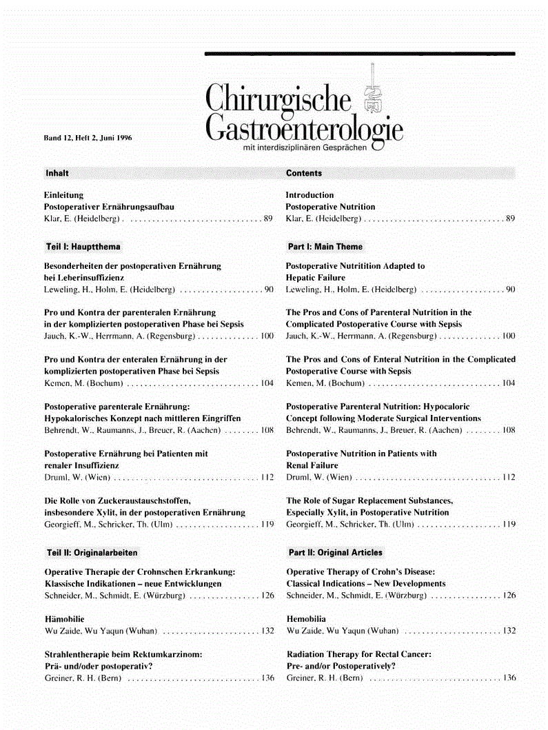 First page of Inhalt – Contents, Vol. 12, No. 2, 1996