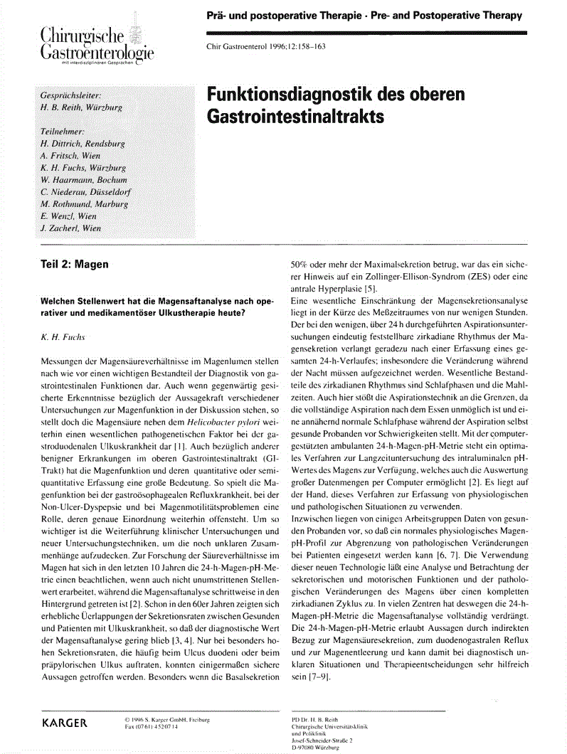 First page of Funktionsdiagnostik des oberen Gastrointestinaltrakts