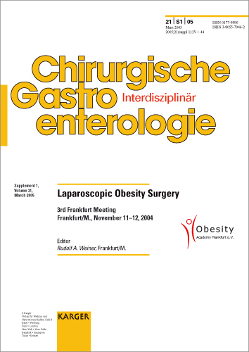Chirurgische Gastroenterologie Cover Image for Volume 21, Issue Suppl. 1