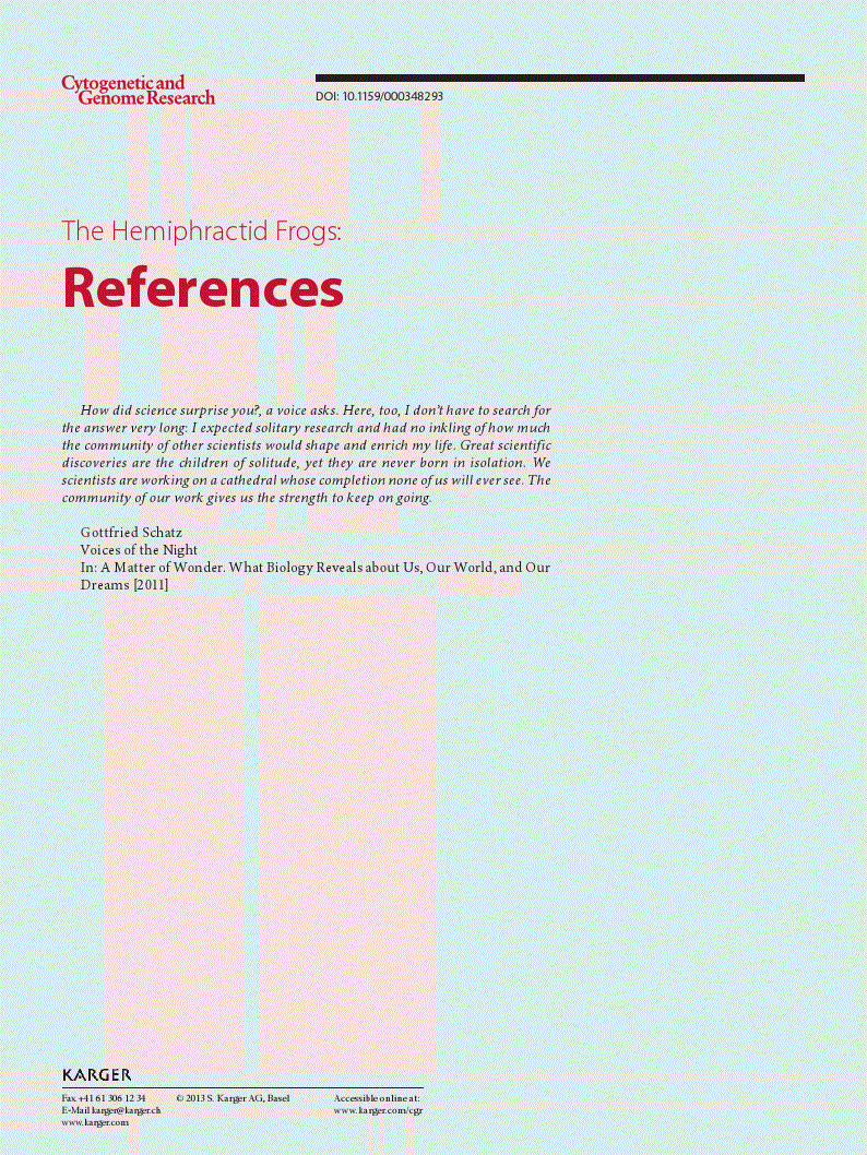 First page of References