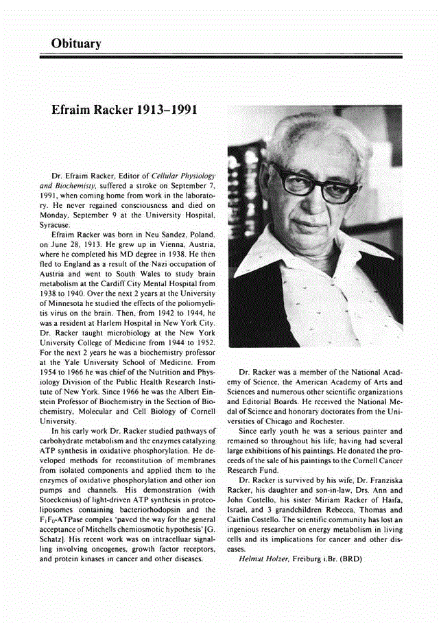 Efraim Racker 1913-1991 | Cellular Physiology and Biochemistry | Karger ...
