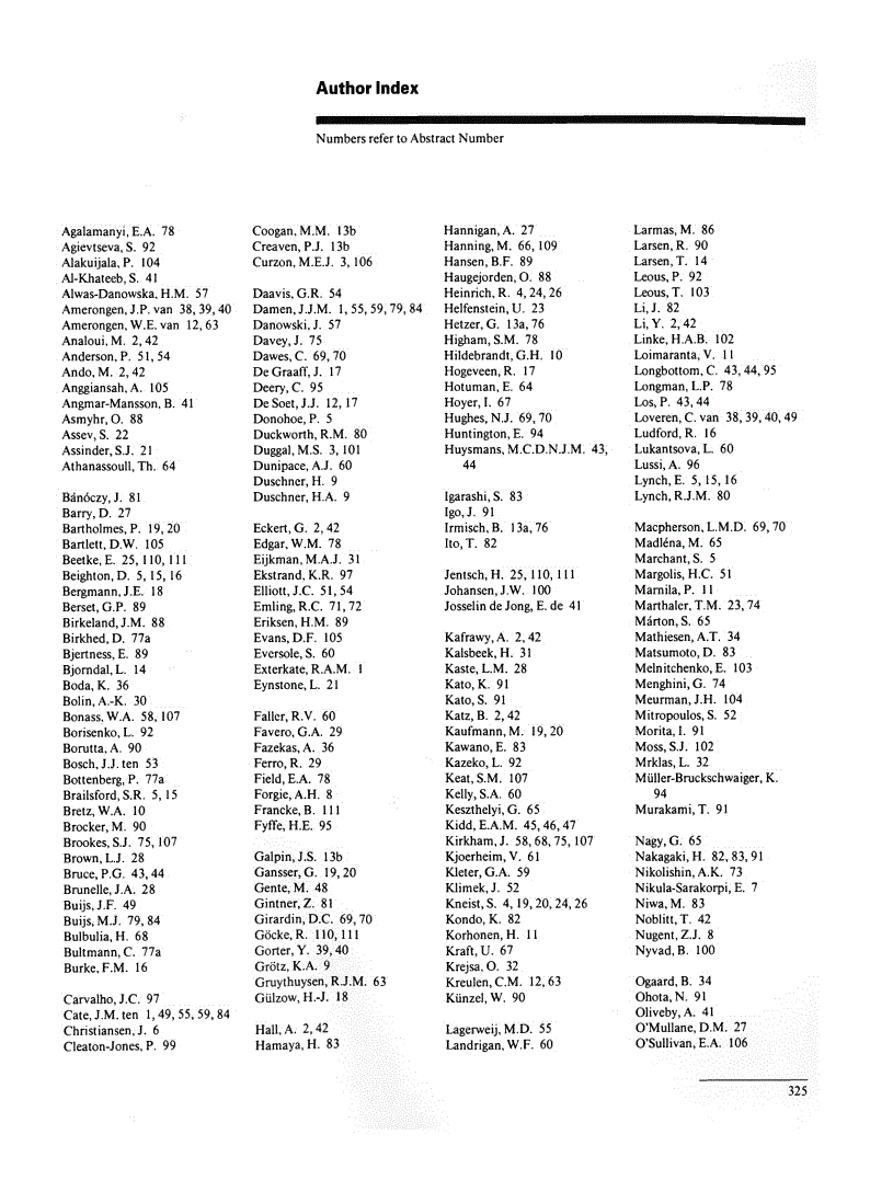 First page of Author Index
