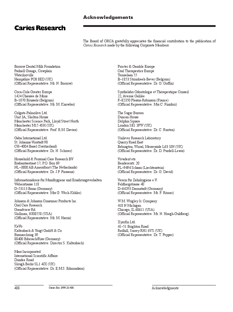 First page of Acknowledgements