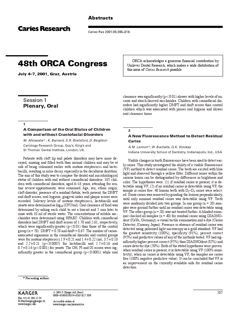 First page of 48th ORCA Congress<subtitle>July 4–7, 2001, Graz, Austria</subtitle>