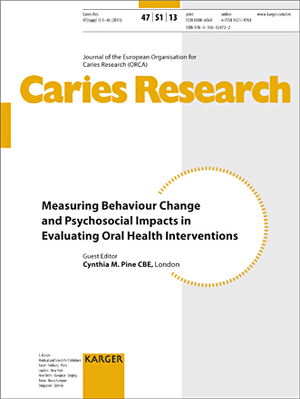 Karger Papers Author and Subject Index | Caries Research | Karger Publishers
