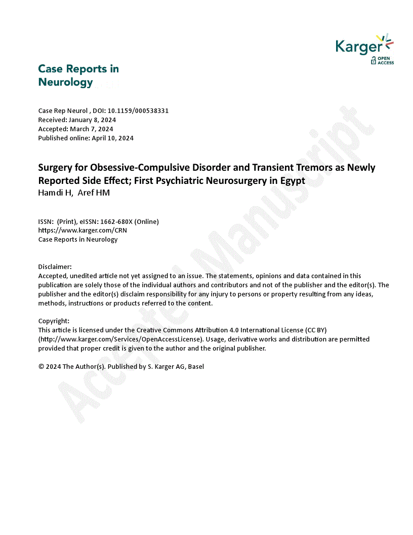 Surgery for Disorder and Transient Tremors as