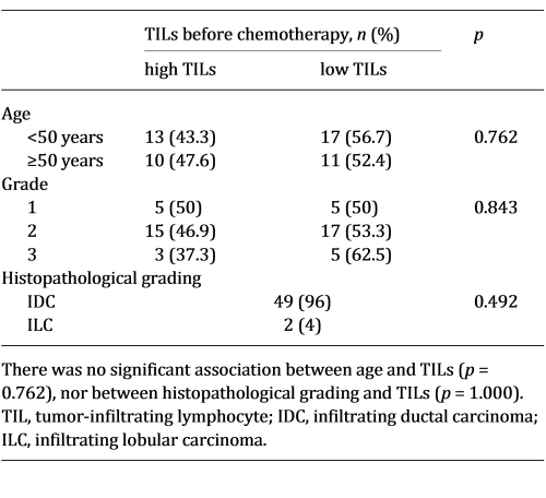 Characteristics of patients with breast cancer (n = 51)