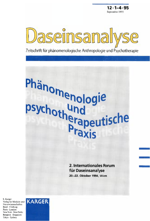 Daseinsanalyse Cover Image for Volume 12, Issue 1-4