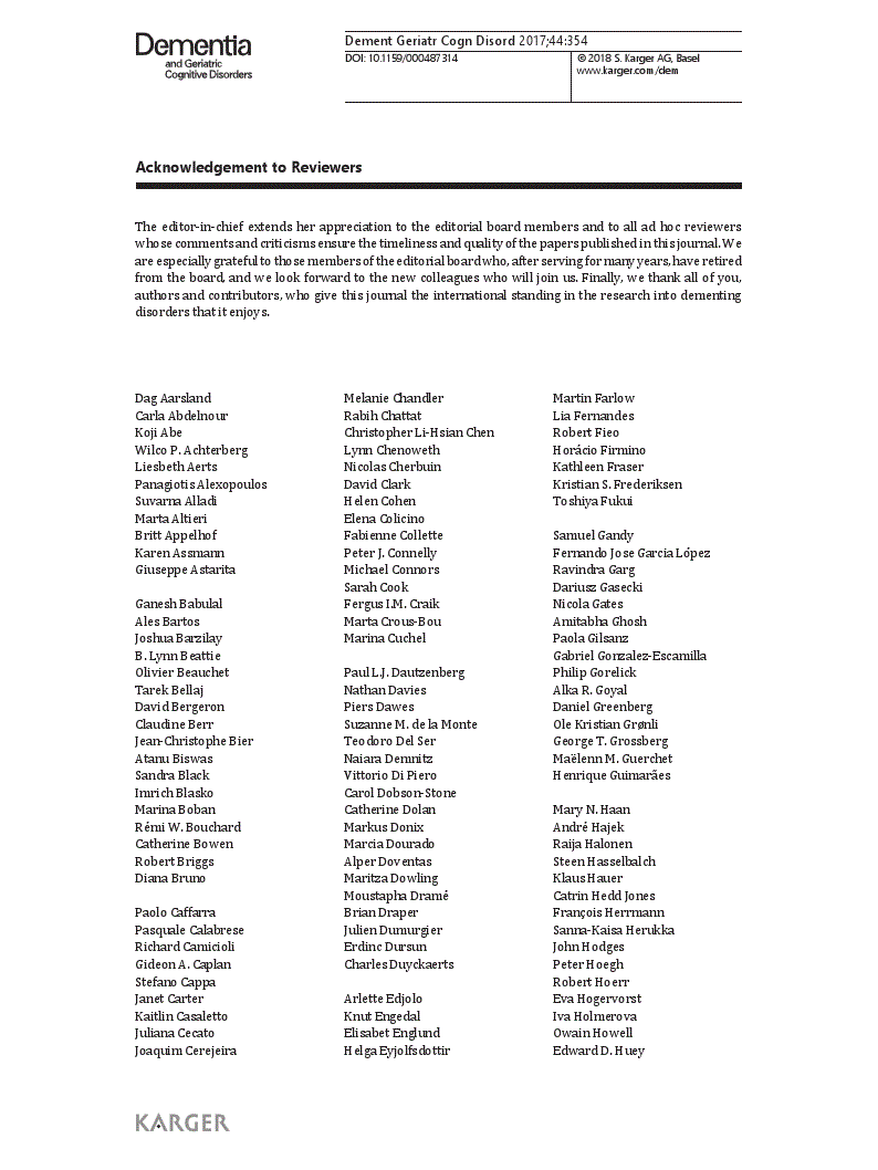 First page of Acknowledgement to Reviewers