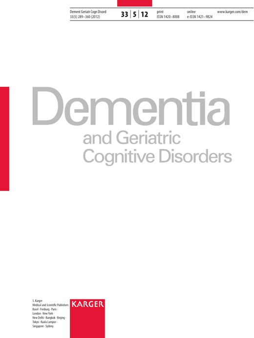 Dementia and Geriatric Cognitive Disorders Cover Image for Volume 33, Issue 5