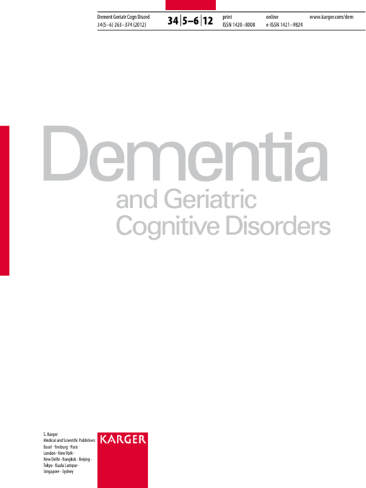 Dementia and Geriatric Cognitive Disorders Cover Image for Volume 34, Issue 5-6
