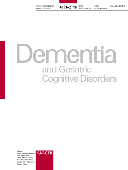 Dementia and Geriatric Cognitive Disorders Cover Image for Volume 46, Issue 1-2