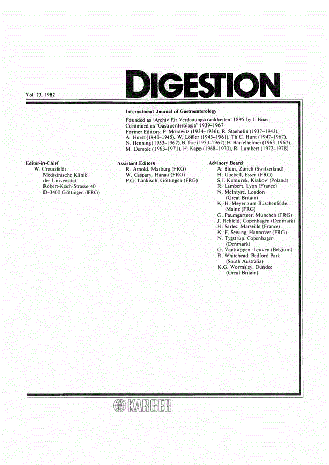 First page of Contents, Vol. 23, 1982