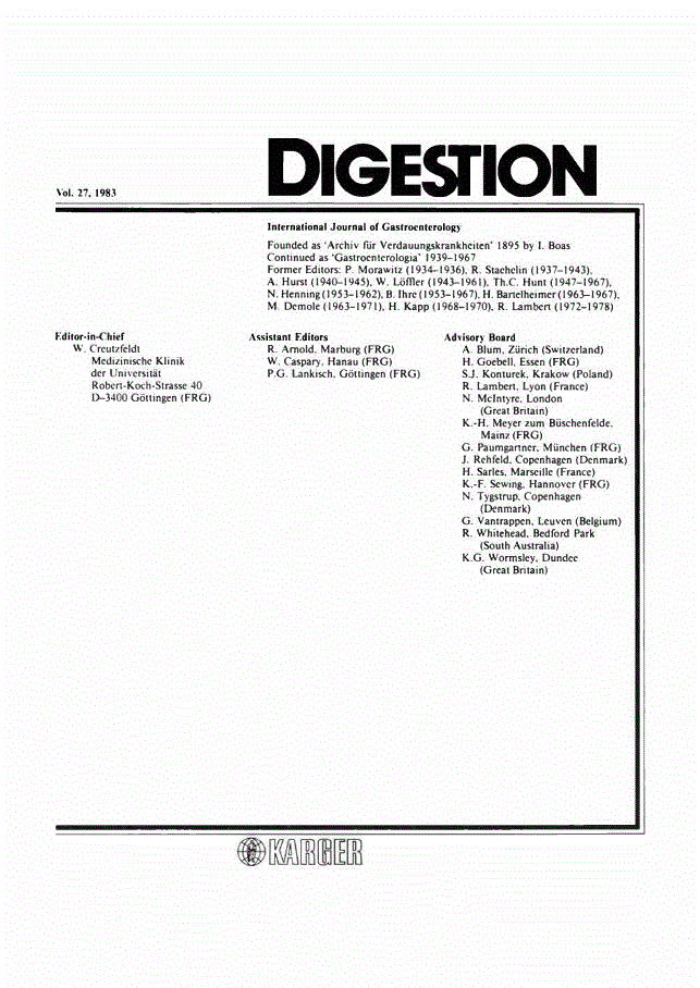 First page of Contents, Vol. 27, 1983