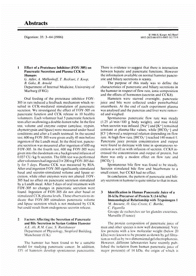 First page of Abstracts (Part 1 of 4)