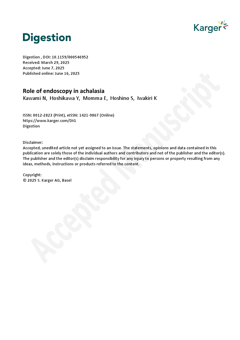 First page of Role of endoscopy in achalasia