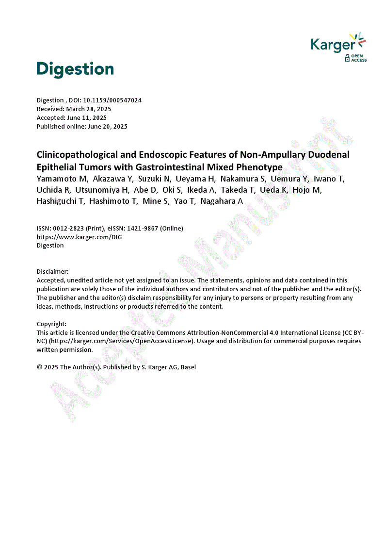 First page of Clinicopathological and Endoscopic Features of Non-Ampullary Duodenal Epithelial Tumors with Gastrointestinal Mixed Phenotype