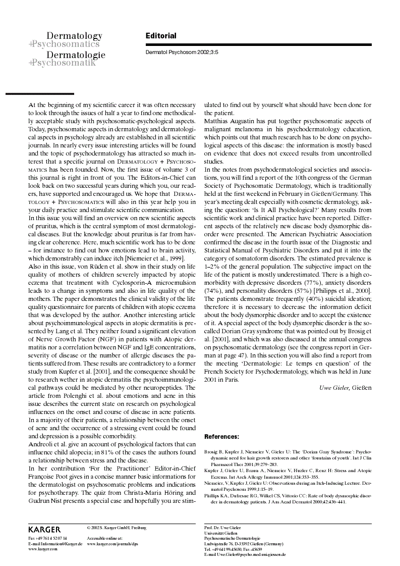 First page of Editorial