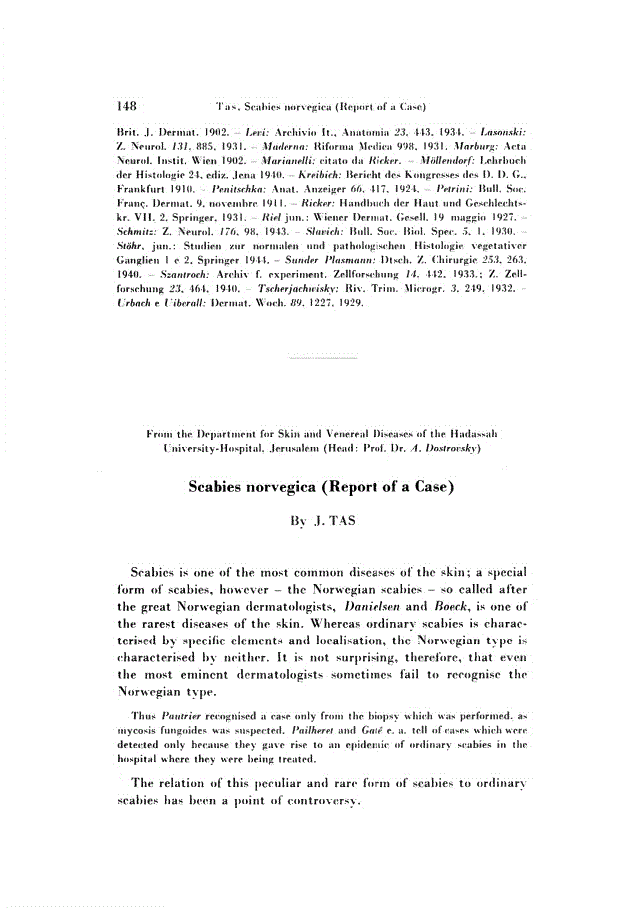 Scabies norvegica (Report of a Case) Dermatology Karger Publishers
