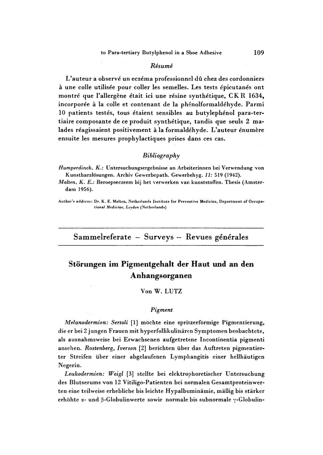 First page of Störungen im Pigmentgehalt der Haut und an den Anhangsorganen
