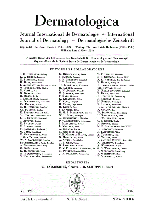 First page of Contents, Vol. 120, 1960