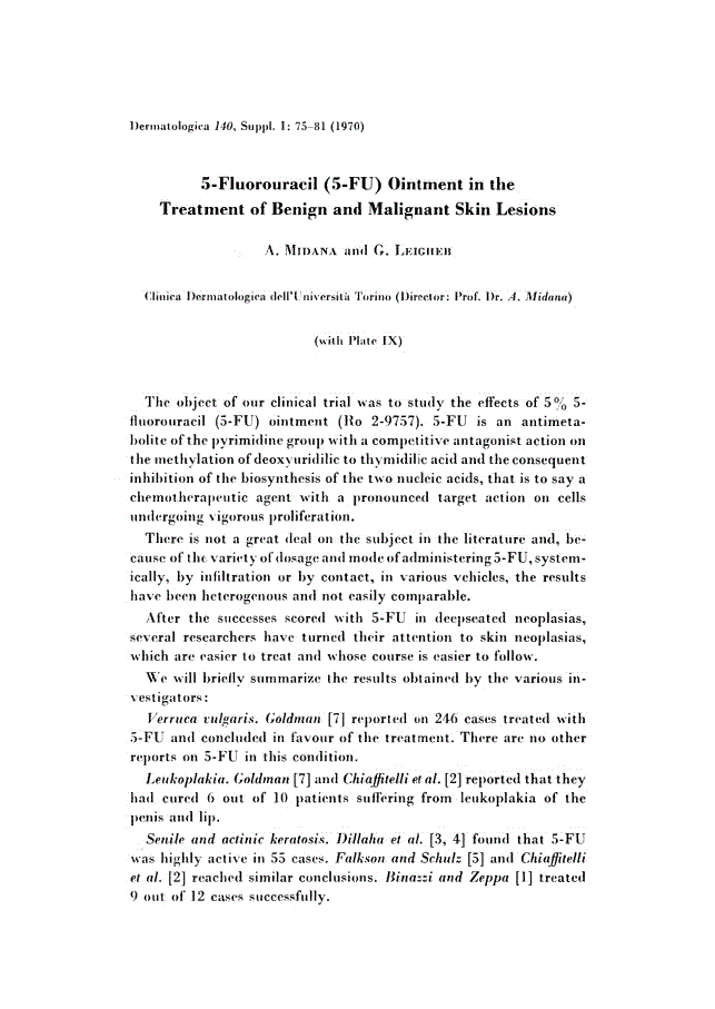 First page of 5-Fluorouracil (5-FU) Ointment in the Treatment of Benign and Malignant Skin Lesions