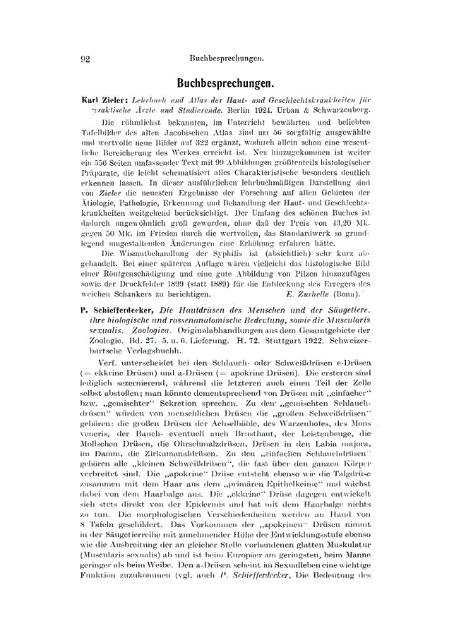 First page of Buchbesprechungen