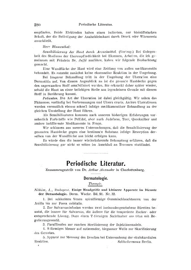 First page of Periodische Literatur