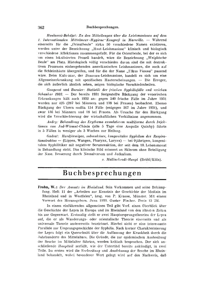 First page of Buchbesprechungen