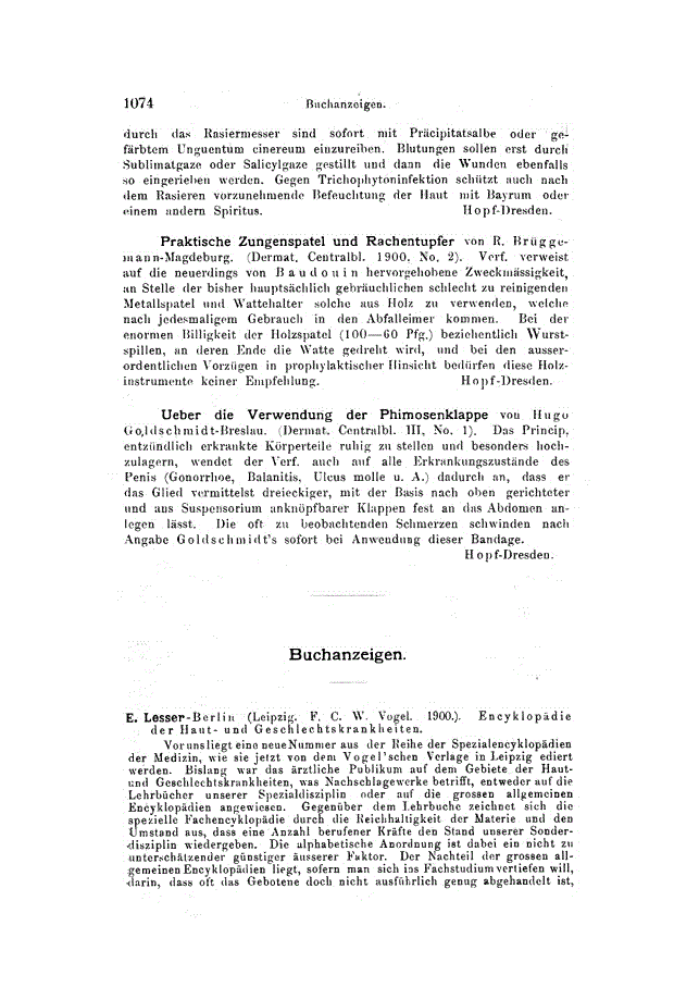 First page of Buchanzeigen