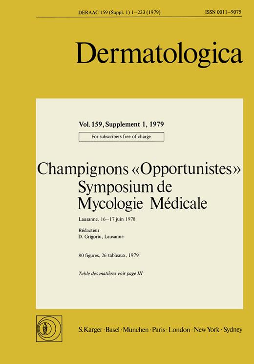 Dermatologica Cover Image for Volume 159, Issue Suppl. 1