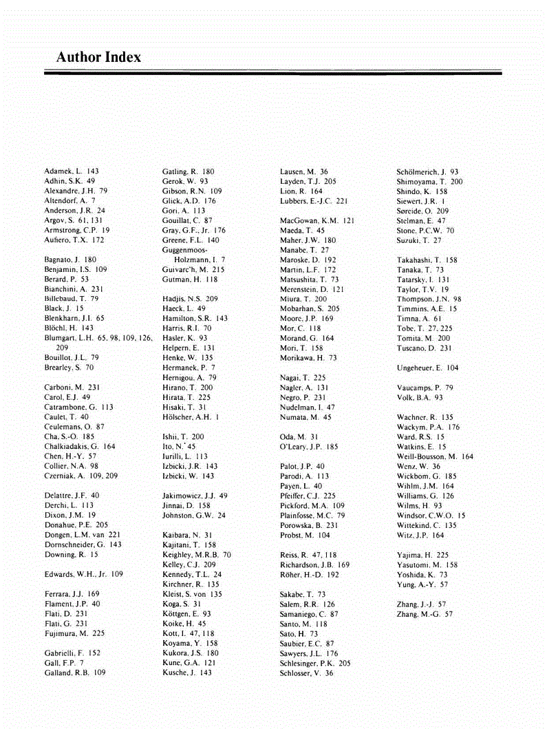 First page of Author Index, Vol. 2, 1985