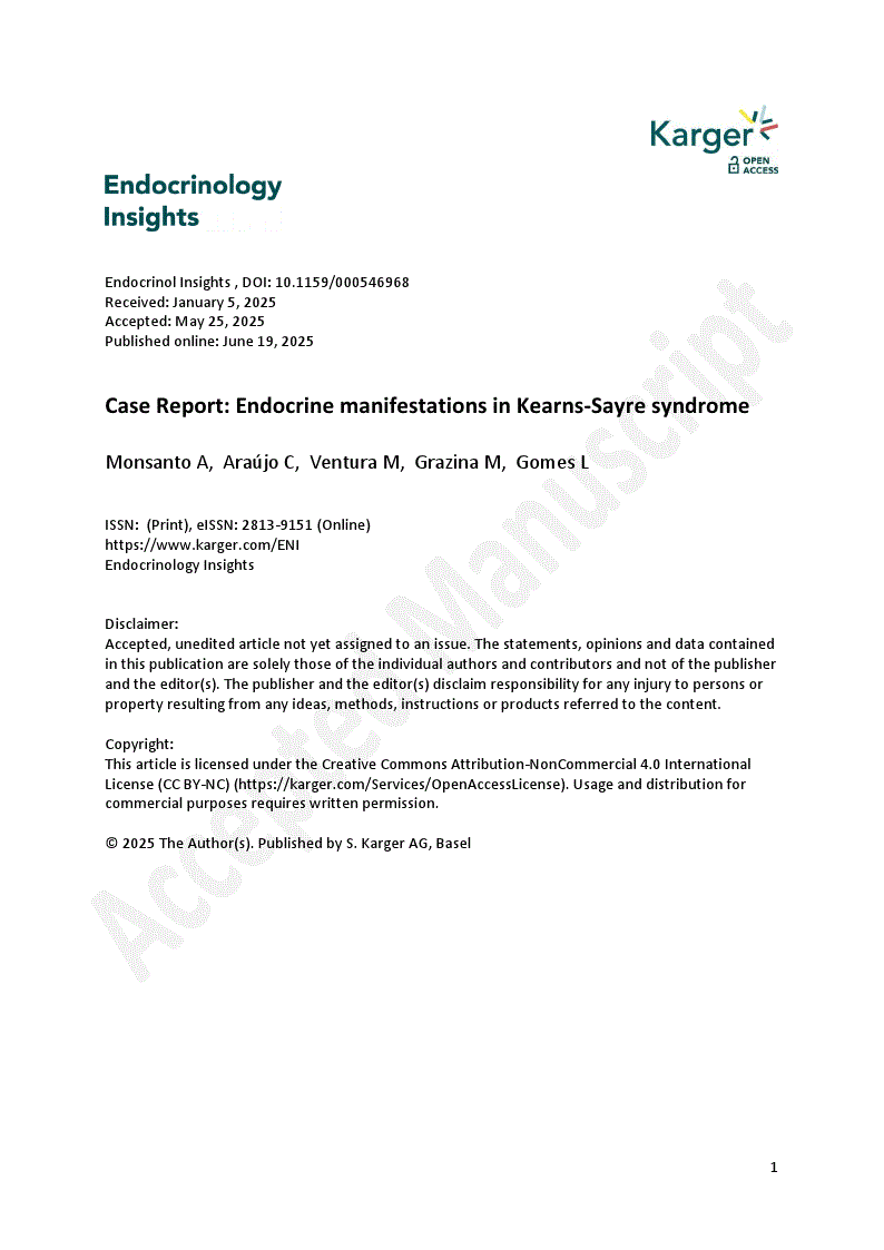 First page of Case Report: Endocrine manifestations in Kearns-Sayre syndrome 