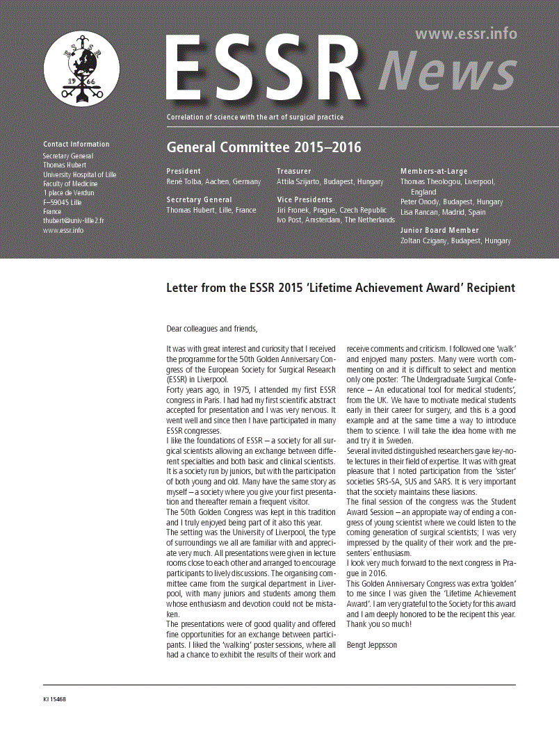 First page of ESSR News
