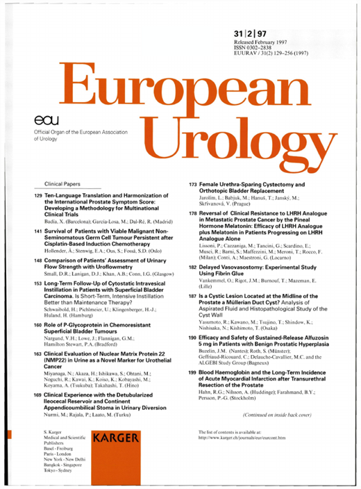 European Urology Cover Image for Volume 31, Issue 2