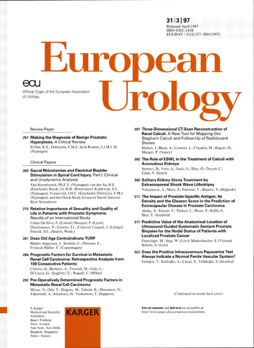 European Urology Cover Image for Volume 31, Issue 3