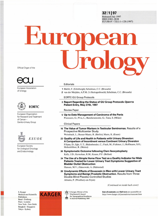 European Urology Cover Image for Volume 32, Issue 1